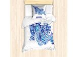 Abakuhaus Georgia Set Copripiumino Per Letti Singoli, Motivo Hammer Cogwheels, Antiacaro, Adatto A Chi Soffre Di Allergie, Con Federa, 135 Cm X 200 Cm - 80 X 80 Cm, Blu Scuro E Azzurro
