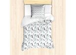 Abakuhaus Set Copripiumino Dino Per Letti Singoli, Cartoni Animati Ritmici Con Dinosauri, Antiacaro, Adatto A Chi Soffre Di Allergie, Con Federa, 135 Cm X 200 Cm - 80 X 80 Cm, Bianco Multicolore