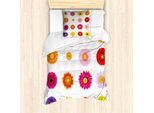 Abakuhaus Set Copripiumino Gerber Daisy Per Letti Singoli, Petali Colorati Love, Antiacaro, Adatto A Chi Soffre Di Allergie, Con Federa, 135 Cm X 200 Cm - 80 X 80 Cm, Multicolore