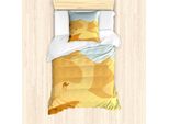 Abakuhaus Set Copripiumino DüNe Per Letti Singoli, Piccolo Cammello Sulle Colline Del Deserto, Antiacaro, Adatto A Chi Soffre Di Allergie, Con Federa, 135 Cm X 200 Cm - 80 X 80 Cm, Blu Sabbia Marrone