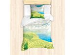 Abakuhaus Set Copripiumino Per Letti Singoli, Grafica Idylle SchöNheit, Antiacaro, Adatto A Chi Soffre Di Allergie, Con Federa, 135 Cm X 200 Cm - 80 X 80 Cm, Verde Pastello Azzurro Cielo