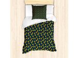 Abakuhaus Set Copripiumino Per Letti Singoli, Motivo Garofani, Antiacaro, Adatto A Chi Soffre Di Allergie, Con Federa, 135 Cm X 200 Cm - 80 X 80 Cm, Verde Multicolore