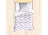Abakuhaus Set Copripiumino Dino Per Letti Singoli, Tema Pastello Nursery, Antiacaro, Adatto A Chi Soffre Di Allergie, Con Federa, 135 Cm X 200 Cm - 80 X 80 Cm, Fucsia E Azzurro Cielo
