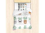 Abakuhaus Set Copripiumino Per Letto Singolo, Motivo Animali, Antiacaro, Adatto A Chi Soffre Di Allergie, Con Federa, 135 Cm X 200 Cm - 80 X 80 Cm, Multicolore