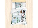 Abakuhaus Set Copripiumino Per Letto Singolo, Frosty HäLt Nest Grafica, Antiacaro, Adatto A Chi Soffre Di Allergie, Con Federa, 135 Cm X 200 Cm - 80 X 80 Cm, Sky Blue Smaragd