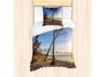 Abakuhaus Set Copripiumino Fiji Per Letti Singoli, Amaca Estiva Sulla Spiaggia, Antiacaro, Adatto A Chi Soffre Di Allergie, Con Federa, 135 Cm X 200 Cm - 80 X 80 Cm, Multicolore