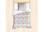 Abakuhaus Set Copripiumino Per Letto Singolo Torre Eiffel, Bonjour Paris Liebe, Antiacaro, Adatto A Chi Soffre Di Allergie, Con Federa, 135 Cm X 200 Cm - 80 X 80 Cm, Cadet Blue Coral