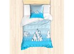 Set Copripiumino Abakuhaus Ice Berg Per Letti Singoli, Frosty Floating Elements, Antiacaro, Adatto A Chi Soffre Di Allergie, Con Federa, 135 Cm X 200 Cm - 80 X 80 Cm, Pale Blue Sky Blue