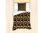 Abakuhaus Set Copripiumino Per Letto Singolo, Motivo Fogliame Giungla Vintage, Antiacaro E Anallergico, Con Federa, 135 Cm X 200 Cm - 80 X 80 Cm, Marrone Scuro Multicolore