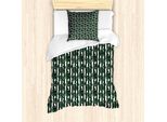 Abakuhaus Set Copripiumino Jungle Leaf Per Letti Singoli, Monstera Su Strisce, Antiacaro, Adatto A Chi Soffre Di Allergie, Con Federa, 135 Cm X 200 Cm - 80 X 80 Cm, Grigio Antracite Verde