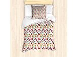 Abakuhaus Cinco De Mayo Set Copripiumino Per Letti Singoli, Messicano, Antiacaro, Adatto A Chi Soffre Di Allergie, Con Federa, 135 Cm X 200 Cm - 80 X 80 Cm, Viola Pastello Multicolore