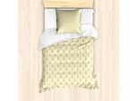Abakuhaus Set Copripiumino A Pois Gialli Per Letti Singoli, Bunny Faces, Antiacaro, Adatto A Chi Soffre Di Allergie, Con Federa, 135 Cm X 200 Cm - 80 X 80 Cm, Giallo Chiaro