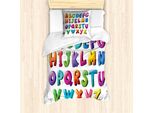 Abakuhaus Set Copripiumino Per Letto Singolo, Colori Sfumati Graffiti, Antiacaro, Adatto A Chi Soffre Di Allergie, Con Federa, 135 Cm X 200 Cm - 80 X 80 Cm, Blu Azzurro, Blu Cielo Scuro