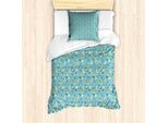 Abakuhaus Set Copripiumino Per Letti Singoli, Animali In Costumi Stravaganti, Antiacaro, Adatto A Chi Soffre Di Allergie, Con Federa, 135 Cm X 200 Cm - 80 X 80 Cm, Blu Cielo Profondo Multicolore