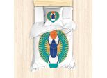 Abakuhaus Set Copripiumino Egiziano Per Letti Singoli, Scarab Holding Sun, Antiacaro, Adatto A Chi Soffre Di Allergie, Con Federa, 135 Cm X 200 Cm - 80 X 80 Cm, Multicolore
