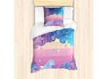 Abakuhaus Set Copripiumino Artistico Per Letti Singoli, Nuvole E Stelle, Antiacaro, Adatto A Chi Soffre Di Allergie, Con Federa, 135 Cm X 200 Cm - 80 X 80 Cm, Multicolore