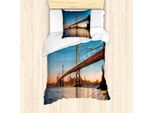 Abakuhaus Set Copripiumino Per Letto Singolo Oakland, San Francisco Skyline View, Antiacaro, Adatto A Chi Soffre Di Allergie, Con Federa, 135 Cm X 200 Cm - 80 X 80 Cm, Multicolore