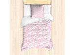 Abakuhaus Set Copripiumino Vintage Valentine, Motivo Pastello Con Cuori E Cerchi, 135 X 200 Cm + 80 X 80 Cm, Rosa Pallido