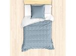 Abakuhaus Set Copripiumino Per Letto Singolo, Tonalità Blu Jumble Letters, Antiacaro, Adatto A Chi Soffre Di Allergie, Con Federa, 135 Cm X 200 Cm - 80 X 80 Cm, Blu, Grigio, Azzurro