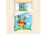 Abakuhaus Set Copripiumino Per Letto Singolo, St Patrick's Day Happy, Antiacaro, Adatto A Chi Soffre Di Allergie, Con Federa, 135 Cm X 200 Cm - 80 X 80 Cm, Pale Sky Blue Multicolor