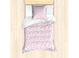 Abakuhaus Set Copripiumino Vintage Valentine, Cuori E Cerchi Su Linee Curvilinee, 135 X 200 Cm + 80 X 80 Cm, Rosa Baby
