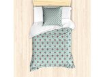 Abakuhaus Set Copripiumino Aborigeno Per Letti Singoli, Motivo Floreale, Antiacaro, Adatto A Chi Soffre Di Allergie, Con Federa, 135 Cm X 200 Cm - 80 X 80 Cm, Seafoam Dark Mauve