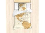 Abakuhaus Venezuela Set Copripiumino Per Letti Singoli, Mappa Nord-Sud America, Antiacaro, Adatto A Chi Soffre Di Allergie, Con Federa, 135 Cm X 200 Cm - 80 X 80 Cm, Sabbia Marrone Crema
