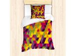 Set Copripiumino Abakuhaus Per Letti Singoli, Motivo Moderno E Colorato, Antiacaro E Anallergico, Con Federa, 135 Cm X 200 Cm - 80 X 80 Cm, Multicolore