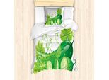 Abakuhaus Set Copripiumino Celtico Verde Per Letti Singoli, Grafica Juicy Gurke, Antiacaro, Adatto A Chi Soffre Di Allergie, Con Federa, 135 Cm X 200 Cm - 80 X 80 Cm, Verde Mela Verde
