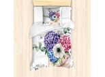 Set Copripiumino Abakuhaus Hortensie Per Letti Singoli, Hallo FrüHlings-Blumen-Kunst, Antiacaro, Adatto A Chi Soffre Di Allergie, Con Federa, 135 Cm X 200 Cm - 80 X 80 Cm, Multicolore