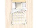 Abakuhaus Set Copripiumino A Pois Gialli Per Letti Singoli, Pastel Tone Blots, Antiacaro, Adatto A Chi Soffre Di Allergie, Con Federa, 135 Cm X 200 Cm - 80 X 80 Cm, Rosa Giallo