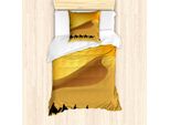Abakuhaus Set Copripiumino DüNe Per Letti Singoli, Cammello Roulotte Deserto Del Sahara, Antiacaro, Adatto A Chi Soffre Di Allergie, Con Federa, 135 Cm X 200 Cm - 80 X 80 Cm, Marigold Grigio Scuro