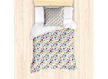 Abakuhaus Set Copripiumino Per Letti Singoli, Lettere Colorate Semplici, Antiacaro, Adatto A Chi Soffre Di Allergie, Con Federa, 135 Cm X 200 Cm - 80 X 80 Cm, Multicolore