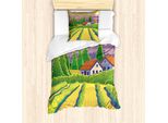 Abakuhaus Set Copripiumino Per Letto Singolo, Vineyard Farm House, Antiacaro E Anallergico, Con Federa, 135 Cm X 200 Cm - 80 X 80 Cm, Multicolore