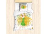 Abakuhaus Set Copripiumino Con Caricatura Per Letti Singoli, Fate Primaverili E Farfalle, Antiacaro, Adatto A Chi Soffre Di Allergie, Con Federa, 135 Cm X 200 Cm - 80 X 80 Cm, Multicolore