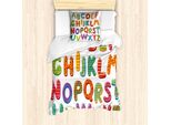 Abakuhaus Set Copripiumino Per Letto Singolo, Divertenti Motivi Con Scritte, Antiacaro, Adatto A Chi Soffre Di Allergie, Con Federa, 135 Cm X 200 Cm - 80 X 80 Cm, Multicolore