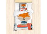 Abakuhaus Set Copripiumino Per Letto Singolo, Funny Animal In Little Flugzeug, Antiacaro, Adatto A Chi Soffre Di Allergie, Con Federa, 135 Cm X 200 Cm - 80 X 80 Cm, Multicolore