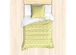 Abakuhaus Set Copripiumino Per Letti Singoli, Buttercup Narciso, Antiacaro, Adatto A Chi Soffre Di Allergie, Con Federa, 135 Cm X 200 Cm - 80 X 80 Cm, Verde Cacciatore Giallo Pallido