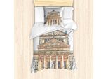 Abakuhaus Set Copripiumino Per Letto Singolo, Konzerthaus A Berlino Malen, Antiacaro, Adatto A Chi Soffre Di Allergie, Con Federa, 135 Cm X 200 Cm - 80 X 80 Cm, Eischale Brown
