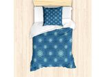 Abakuhaus Set Copripiumino Blu Mandala Per Letti Singoli, Motivo Floreale Filigranato, Antiacaro, Adatto A Chi Soffre Di Allergie, Con Federa, 135 Cm X 200 Cm - 80 X 80 Cm, Azzurro E Multicolore