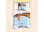 Abakuhaus Set Copripiumino Per Letti Singoli, Design Divertente E Infantile, Antiacaro E Anallergico, Con Federa, 135 Cm X 200 Cm - 80 X 80 Cm, Multicolore