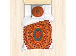 Set Copripiumino Abakuhaus Per Letti Singoli, Medaglione In Stile Orientale, Antiacaro E Anallergico, Con Federa, 135 Cm X 200 Cm - 80 X 80 Cm, Multicolore