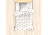 Abakuhaus Set Copripiumino Per Letto Singolo BienenköNigin, Motivo A Contorni, Antiacaro, Adatto A Chi Soffre Di Allergie, Con Federa, 135 Cm X 200 Cm - 80 X 80 Cm, Ambra E Bianco