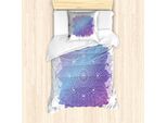 Abakuhaus Set Copripiumino Per Letti Singoli, Bohemian Mandala, Antiacaro, Adatto A Chi Soffre Di Allergie, Con Federa, 135 Cm X 200 Cm - 80 X 80 Cm, Azzurro, Blu, Viola