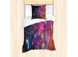 Abakuhaus Set Copripiumino Astral Per Letti Singoli, Abstrakt Jumble Raum, Antiacaro, Adatto A Chi Soffre Di Allergie, Con Federa, 135 Cm X 200 Cm - 80 X 80 Cm, Multicolore