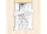 Abakuhaus Set Copripiumino Per Letto Singolo, Monochrome Tier, Antiacaro, Adatto A Chi Soffre Di Allergie, Con Federa, 135 Cm X 200 Cm - 80 X 80 Cm, Grigio Antracite Bianco