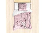 Abakuhaus Set Copripiumino Alla Moda Per Letti Singoli, Feminine Clutch Stiletto, Antiacaro E Anallergico, Con Federa, 135 Cm X 200 Cm - 80 X 80 Cm, Rosa Pallido
