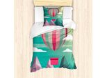 Abakuhaus Set Copripiumino Per Letto Singolo, Linee Poligonali, Antiacaro, Adatto A Chi Soffre Di Allergie, Con Federa, 135 Cm X 200 Cm - 80 X 80 Cm, Multicolore