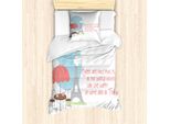Abakuhaus Set Copripiumino Per Letto Singolo Torre Eiffel, Paesaggio E Scritta, Antiacaro, Adatto A Chi Soffre Di Allergie, Con Federa, 135 Cm X 200 Cm - 80 X 80 Cm, Coral Pale Taupe