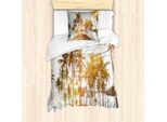 Abakuhaus Set Copripiumino Fiji Per Letti Singoli, Sunbeams Beat An Island, Antiacaro, Adatto A Chi Soffre Di Allergie, Con Federa, 135 Cm X 200 Cm - 80 X 80 Cm, Giallo Fulvo